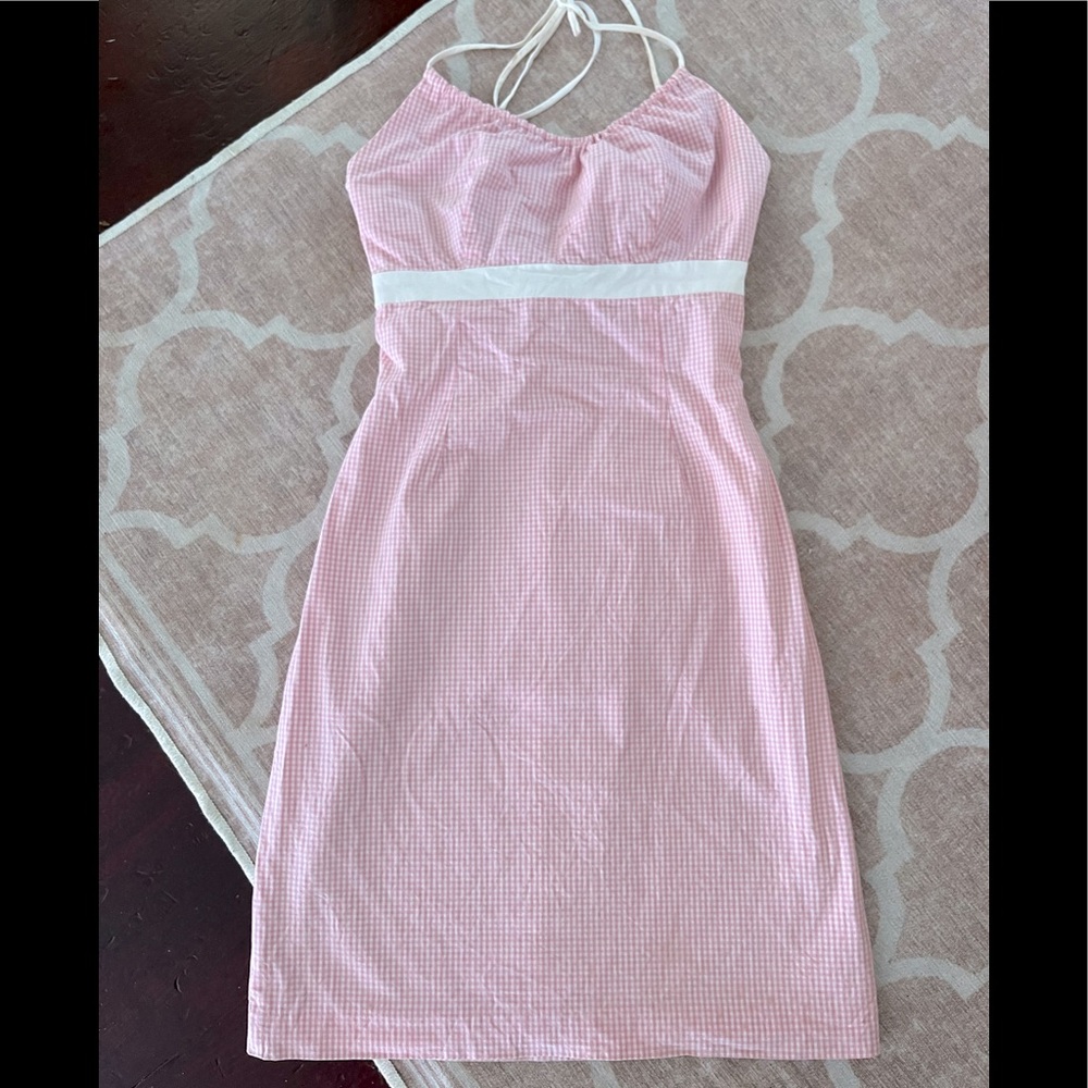 Vintage Shoshanna gingham halter dress size 2